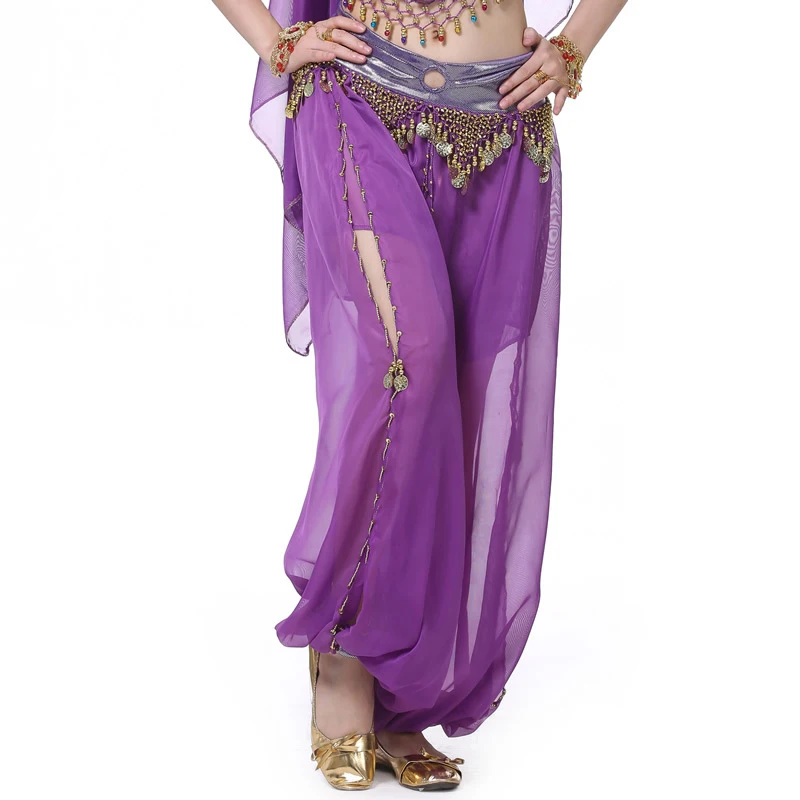 New Belly Dance Costumes Circular lantern Pants Chiffon Indian Dance Practice Clothes 9 colors Adult Women's Performance Pants