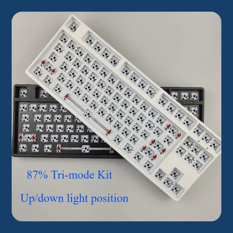 

87%Keyboard Structure Kit Diy Custom 2.4G Bluetooth Wireless RGB Mechanical Keyboard T87 HotPlug Three Mode Kit Music Rhythm Kit