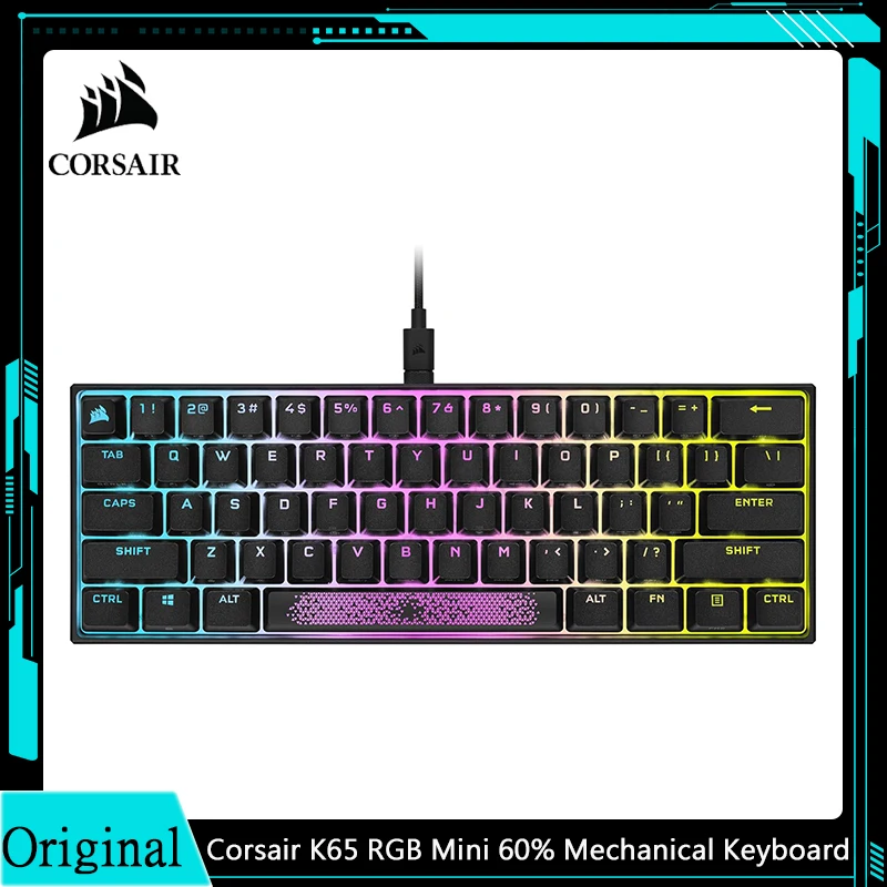 CORSAIR K65 RGB MINI 60% Mechanical Gaming Keyboard Customizable Per-Key RGB Backlighting CHERRY MX Red Mechanical Keyswitch