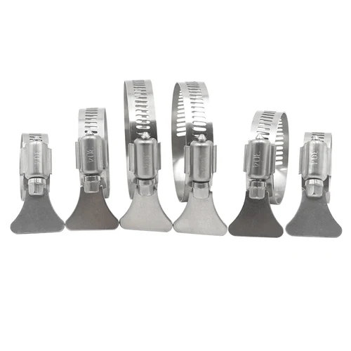 304 Acero inoxidable 2/5/10 unids/lote abrazadera de tubo abrazadera de tráquea abrazadera de bloqueo fija con mango aro de garganta tubo de giro manual