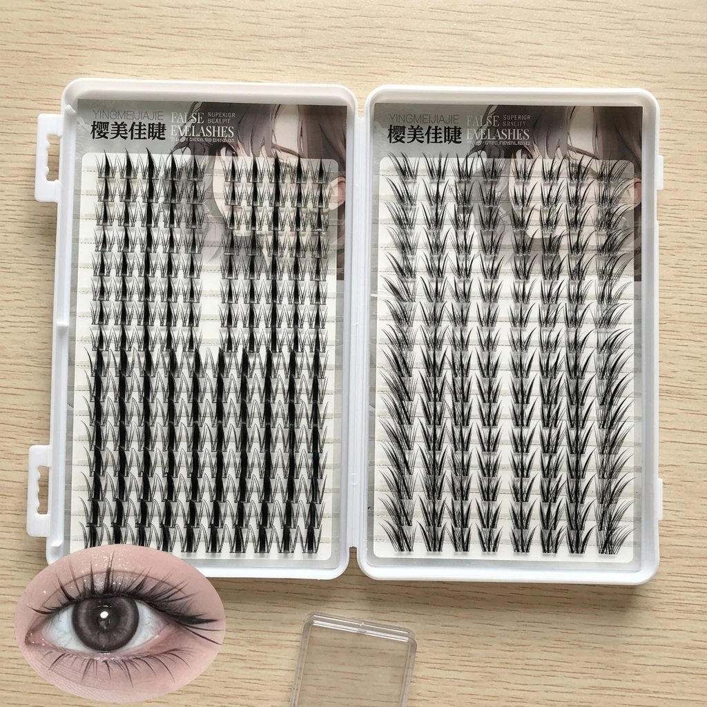 32rows Korean Style False Eyelashes Sunflower Lash Extension Women C Curl Mixed Style Fake Lashes Natural Look Daily Makeup Tool