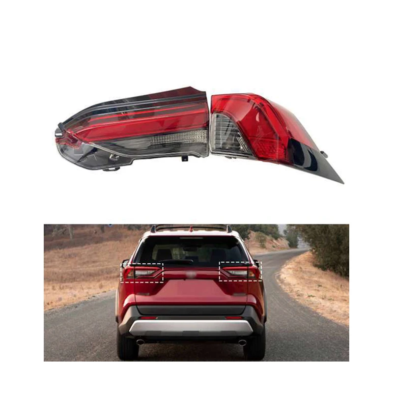 سيارة الجانب الداخلي الخلفي الذيل ضوء لتويوتا راف 4 RAV4 2019 2020 الجمعية الفرامل الضوء الخلفي وقف مصباح وقوف السيارات اكسسوارات السيارات