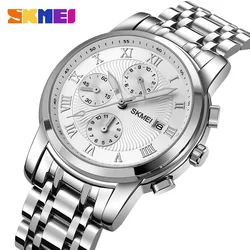 SKMEI Luxury Stainless Steel Watches For Men Women Casual Sportwatch Quartz Wristwatch Male Female Waterproof Clock Reloj Hombre