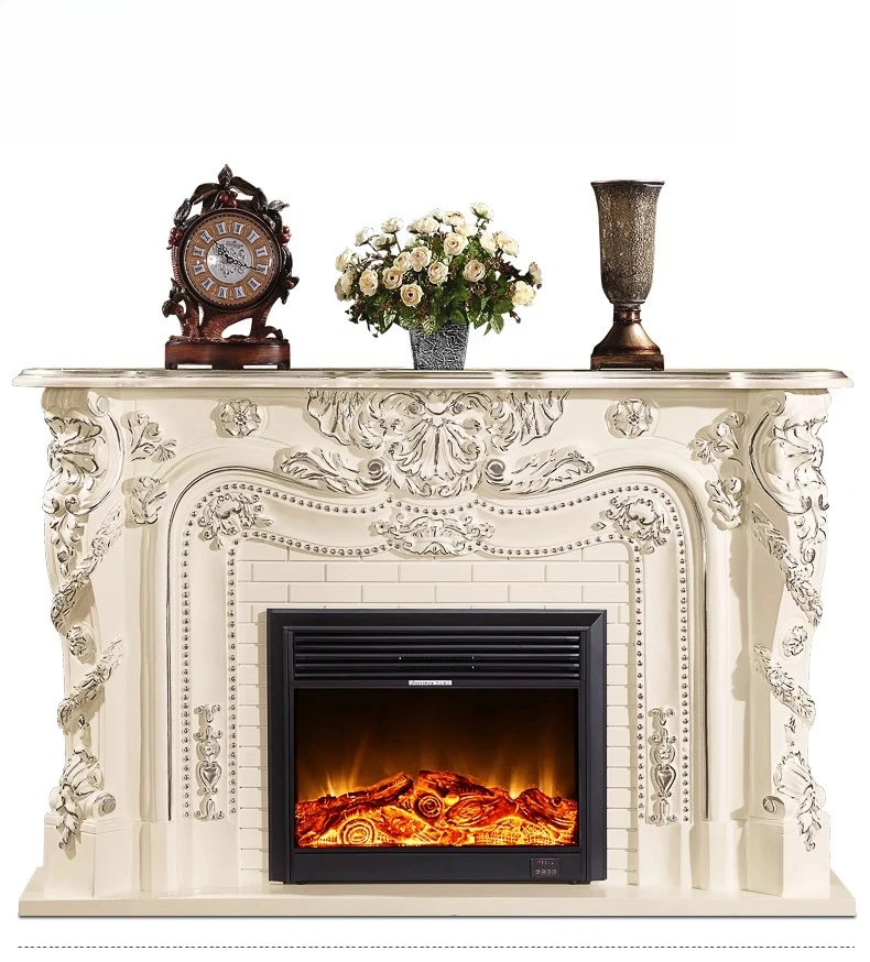 

1.8M European fireplace, white/dark solid wood stove, American electric fireplace cabinet, decorative heating