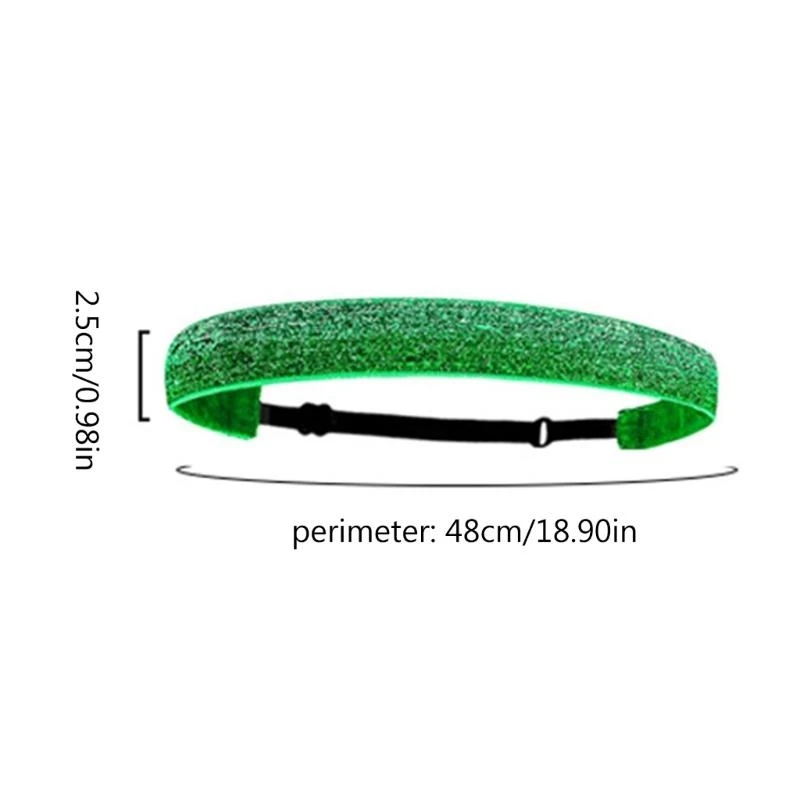 Adjustable No Slip Glitter Hair Bands Girl Sports Head Bands,Sparkly Soccer Gymnastics-Headband Sparkle-Hair Accessories JOME