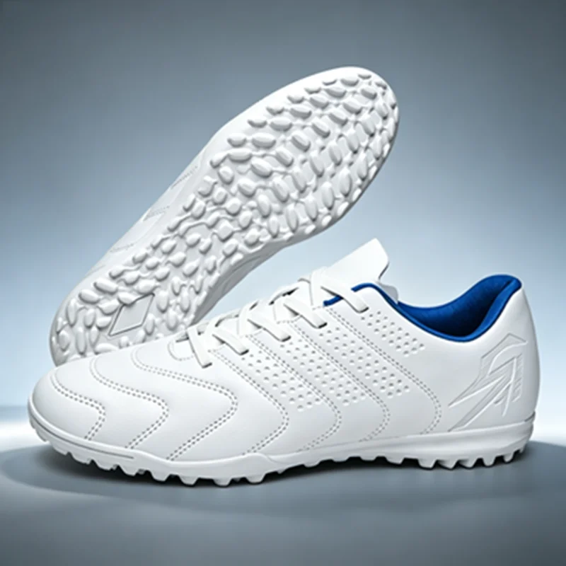 Ultra Light Adult TF Soccer Shoes Sweat-proof PU Fabric Wear-resistant Rubber Sole Snug Fit Unisex Artificial Turf Practice Snea