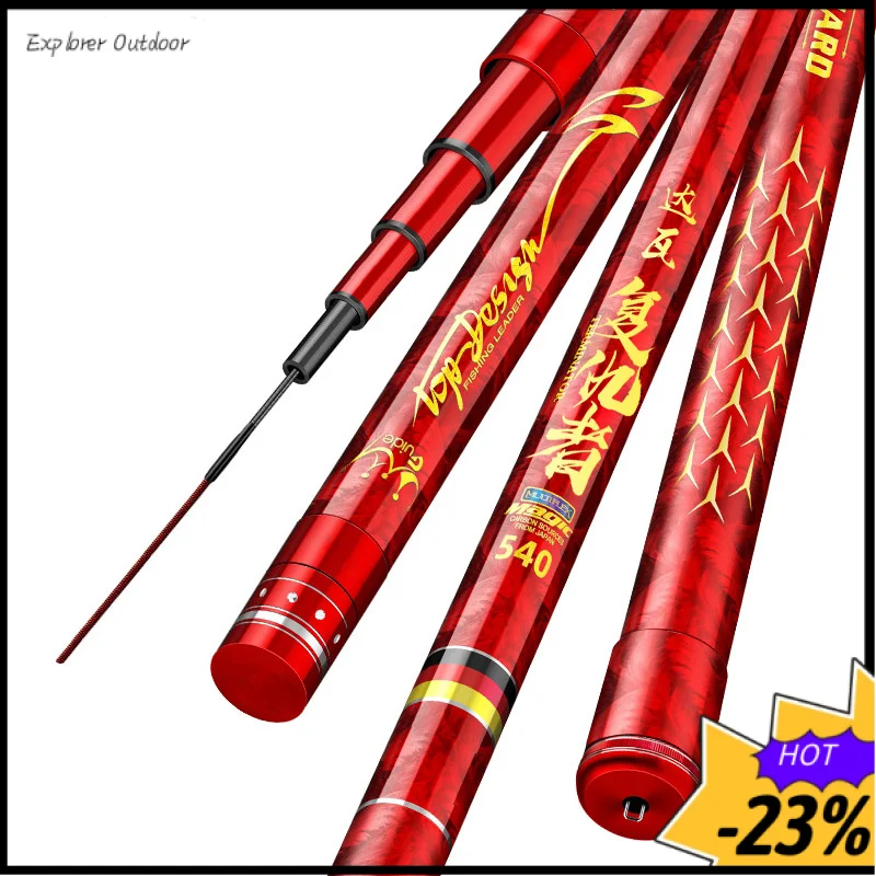 

Сверхлегкая жесткая карбоновая удочка 19T, длинная ручная удочка длиной 3,6–12 м, черная яма и соревнование,