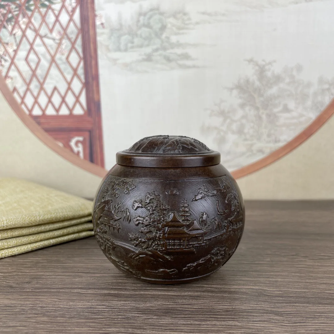 

Brass tea jar ornaments, Chinese style r cultural and playful ,room home decoration handicrafts