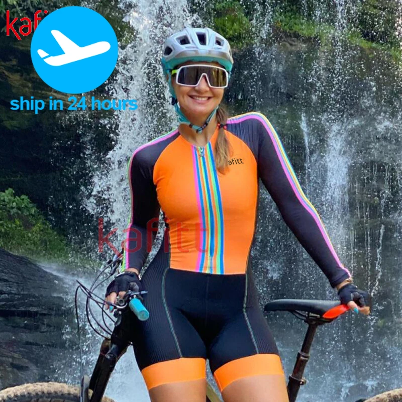 Kafitt Cycling Sweatshirt jumpsuit women\'s triathlon outdoor sports shirt Ropa Ciclismo long sleeved set