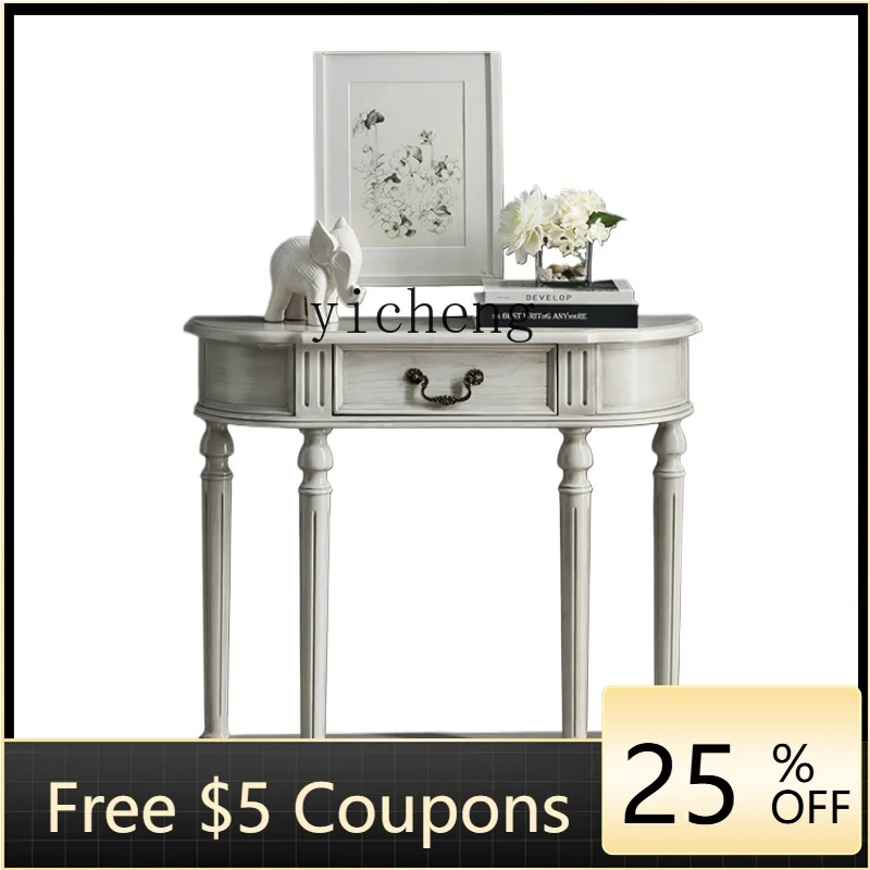 

TQH all solid wood living room entrance table ultra-thin entrance table ultra-narrow small desk light luxury entrance cabinet