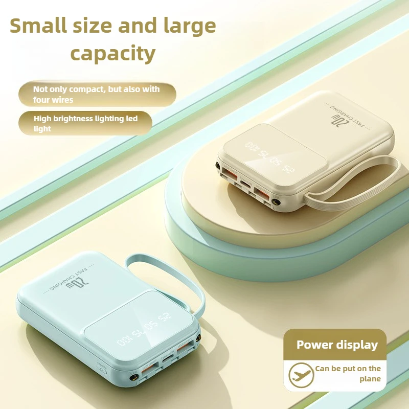 Mini Large-capacity Power Bank, 20000mAh Fast-charging Mobile Power Supply