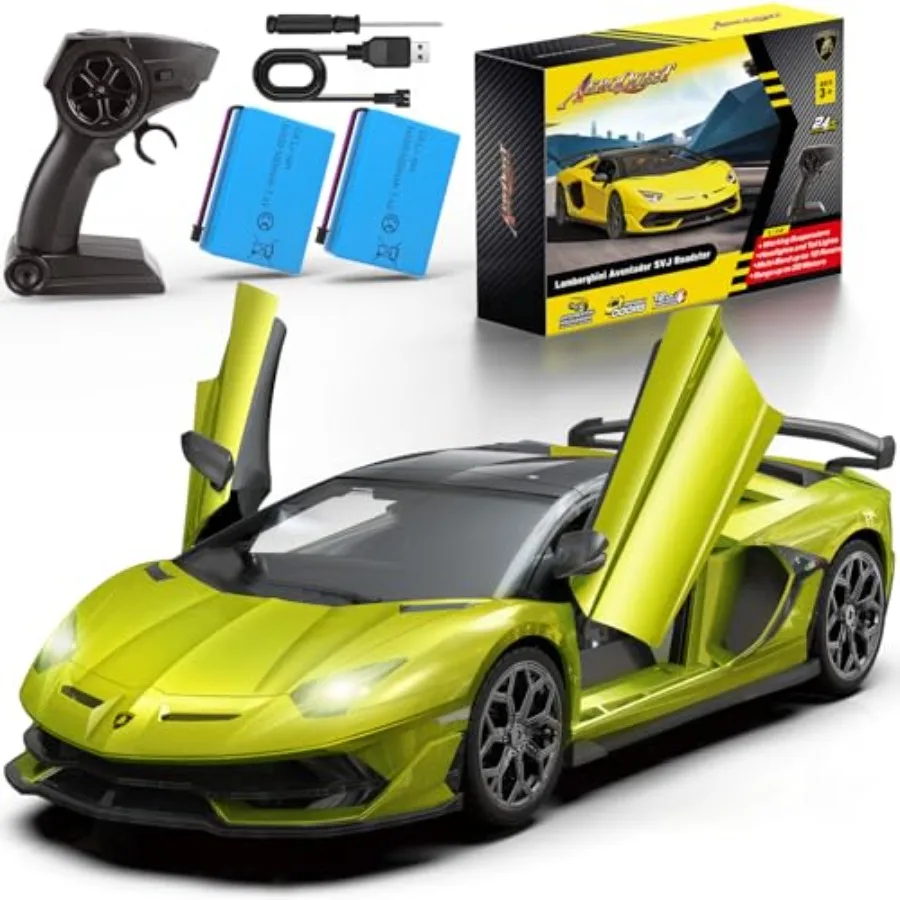 

Lamborghini Remote Control Car Officially Licensed 1:14 Lambo RC Car for Boys Girls Birthday Gift Green Toys for 3 4 5 Years Ol