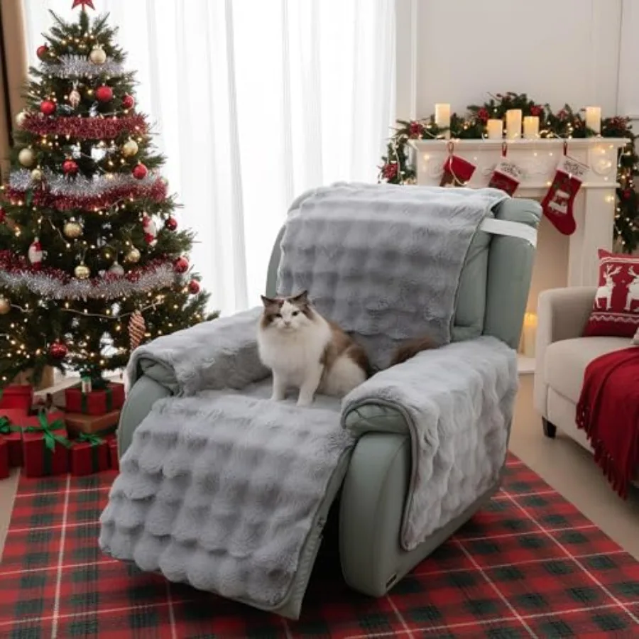 

Thick Rabbit Plush Recliner Slipcover 23 Inch Chair Covers Lazy Boy Recliner Chair Cover Quilted Cover for Recliner Chairs and
