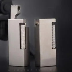Exquisite Made Slim Metal Oil Cigarette Lighter Titanium Alloy Side Pulley Vintage Gasolin Gift Lighter
