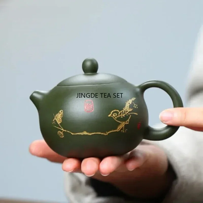 210ml Yixing Purple Clay Teapots Master Handmade Xishi Tea Pot Ball Hole Filter Kettle Chinese Authentic Zisha Tea Set Gifts