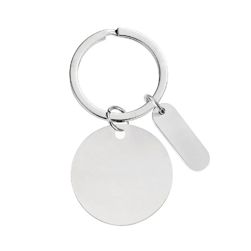 10 pieces 30MM Mirror Polished Stainless Steel Car Keychains Round Heart Keychains Valentine's Day Gifts Support Laser Engraving