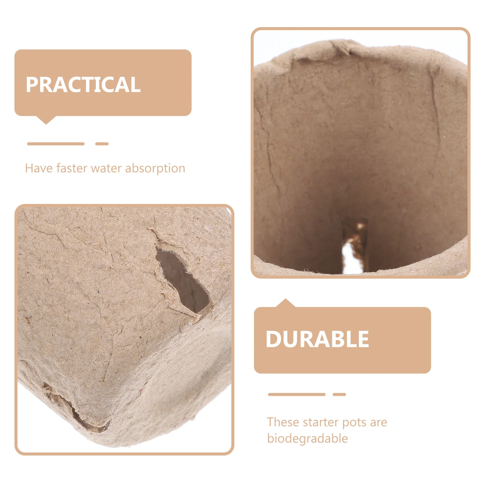 

50Sets Plant Nursery Growing Pots Recycled Material for Simple Convenient Home Gardening Paper Flower Pot Nursery Plant Pot