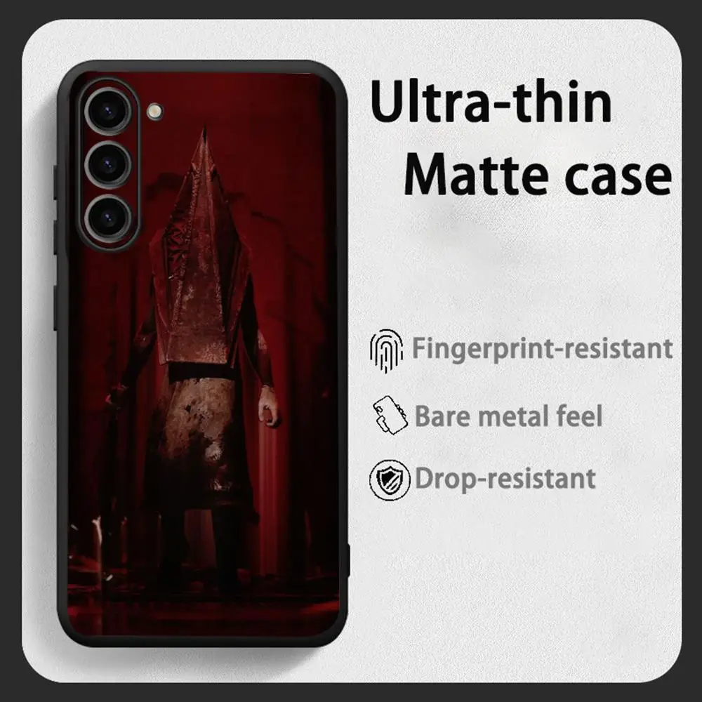 Classic thriller Pyramid Head cool   Phone Case For Samsung Galaxy S26 S25 S24 S23 S22 S21 Plus Ultra Fold A Soft Black
