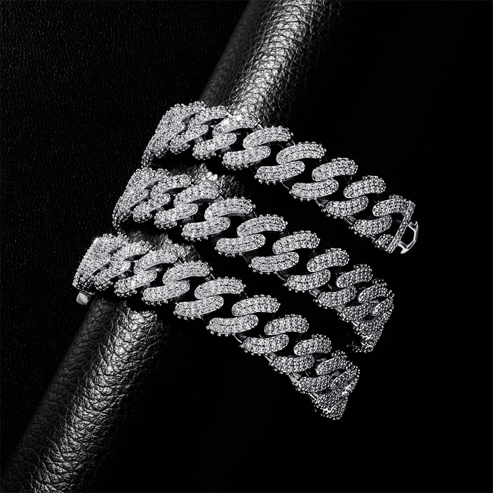 13mm Icedminer Bubble Cuban Chain Iced Out Link Chain Necklaces for Men Women Brass Bling Zircon Hip Hop Jewelry Free Shipping
