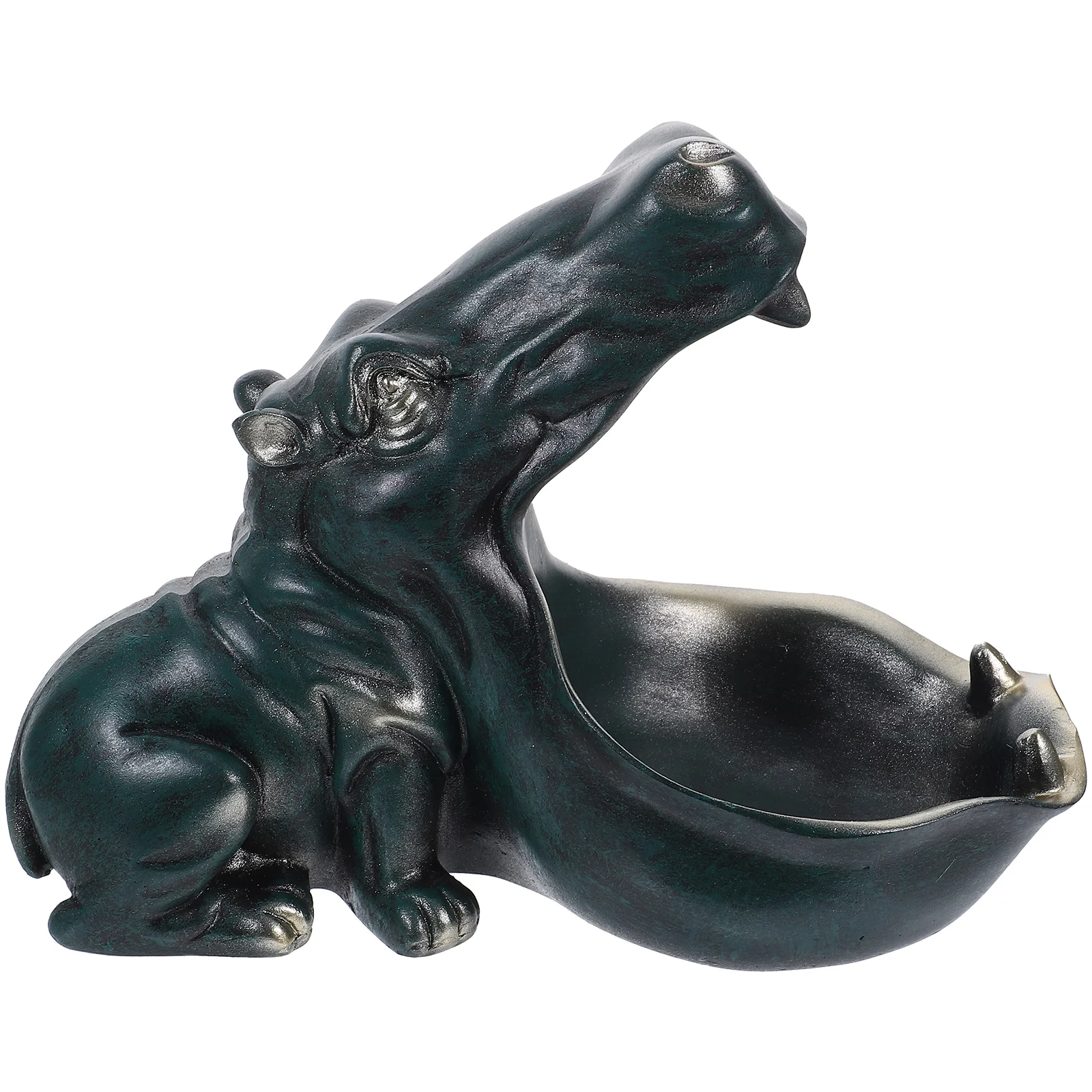 

Hippo Home Furnishings Living Room Storage Tray Bowl for Keys Decor Office Large Jar Statues Resin Crafts