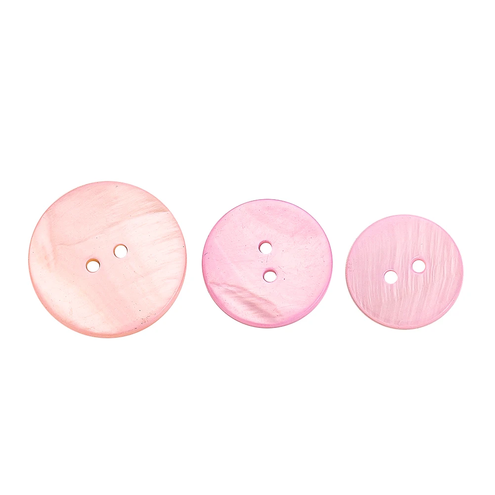 5PC 18/20/25MM Natural Mother of Pearl Shell Pink Round 2-holes Flatback Button Suit Cufflink Shirt Coat Sewing Crafts Supplies