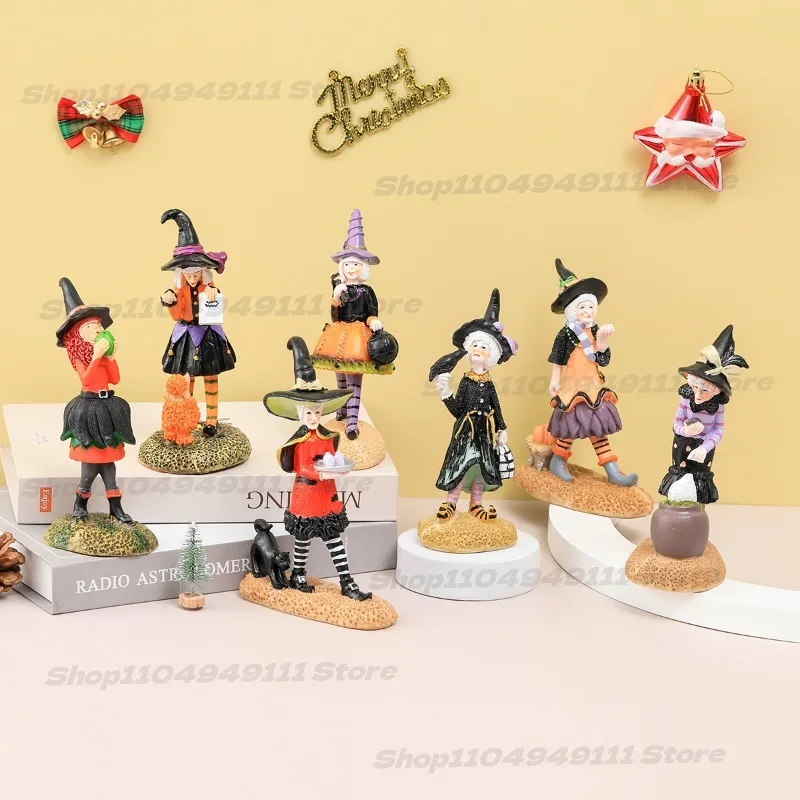 Фигурка куклы ведьмы для Хэллоуина, милый декор для офиса или спальни
