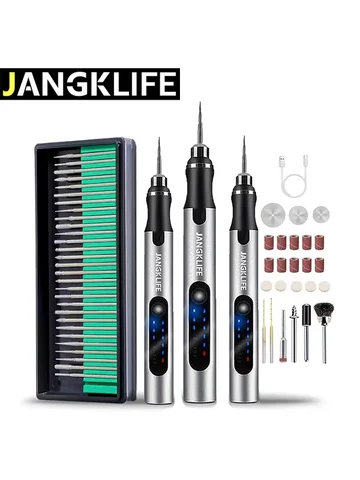 JANGKLIFE USB Cordless Rotary Tool Kit Woodworking Engraving Pen DIY For Jewelry Metal Glass Mini Wireless Drill