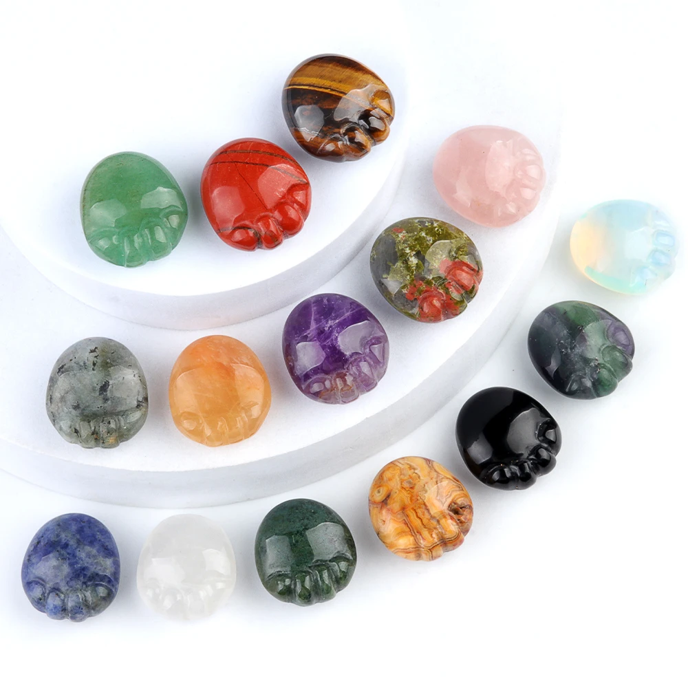 wholesale 25mm bulk price cut feet natural crystal gemstone carved engraving products spiritual crystal carfts for gift