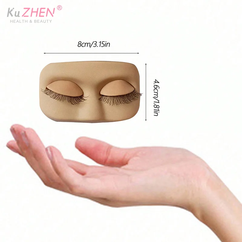 PVC Mini Lash Flat Model Head Praktyka przedłużania rzęs Głowa treningowa ze zdejmowanymi wymiennymi powiekami z sztucznymi rzęsami