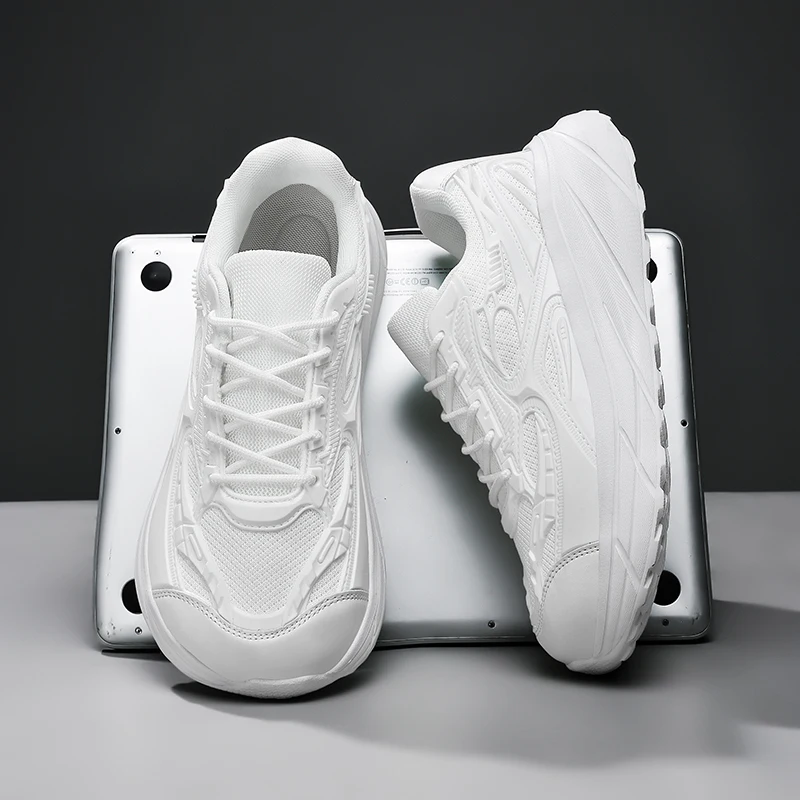 Men Wide Toe Chunky Platform Dad Sneakers KPU Mesh Breathable Thick Cushion Sole Fashion Casual Walking Trainers EU39-EU46