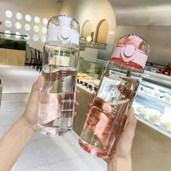 대용량 플라스틱 물병, 스포츠 주전자, 도매 투명 냉수 컵, 야외 휴대용 650ml 선물