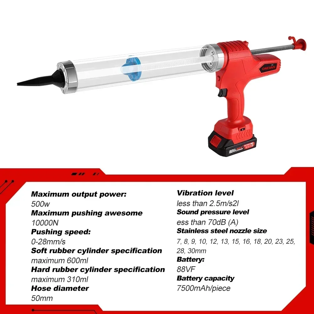 Pistola de pegamento inalámbrica, sellador de goma dura de vidrio portátil, herramienta eléctrica para batería de 18v Makita, 7500mAh, 10000N