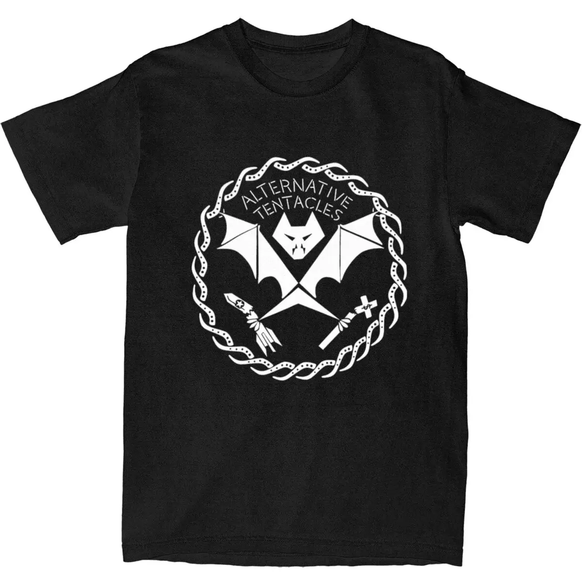 

Man T Shirt Alternative Tentacles T Shirts Trendy Cool Bat Summer Tees Y2K Casual Design 100% Cotton Tops Plus Size