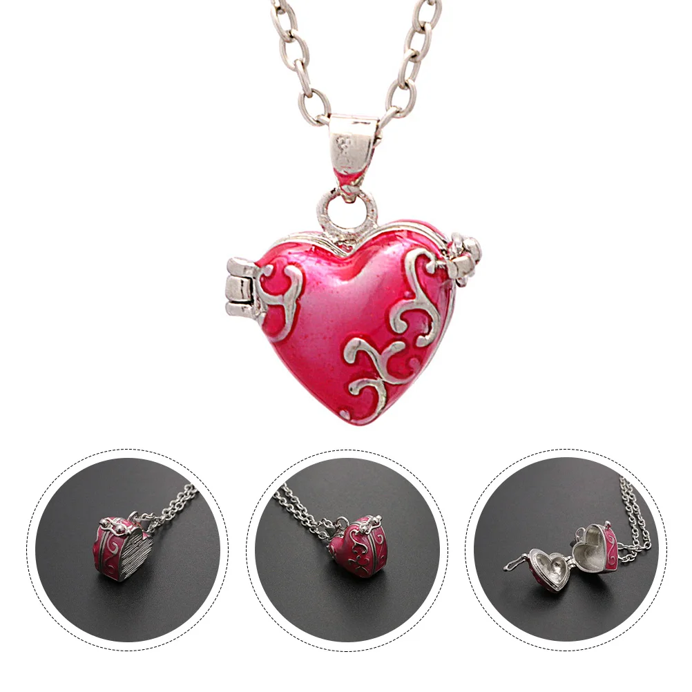 

Pet Ashes Container Photo Box Pendant Necklace for Heart Keepsake Heart-shaped Rosy