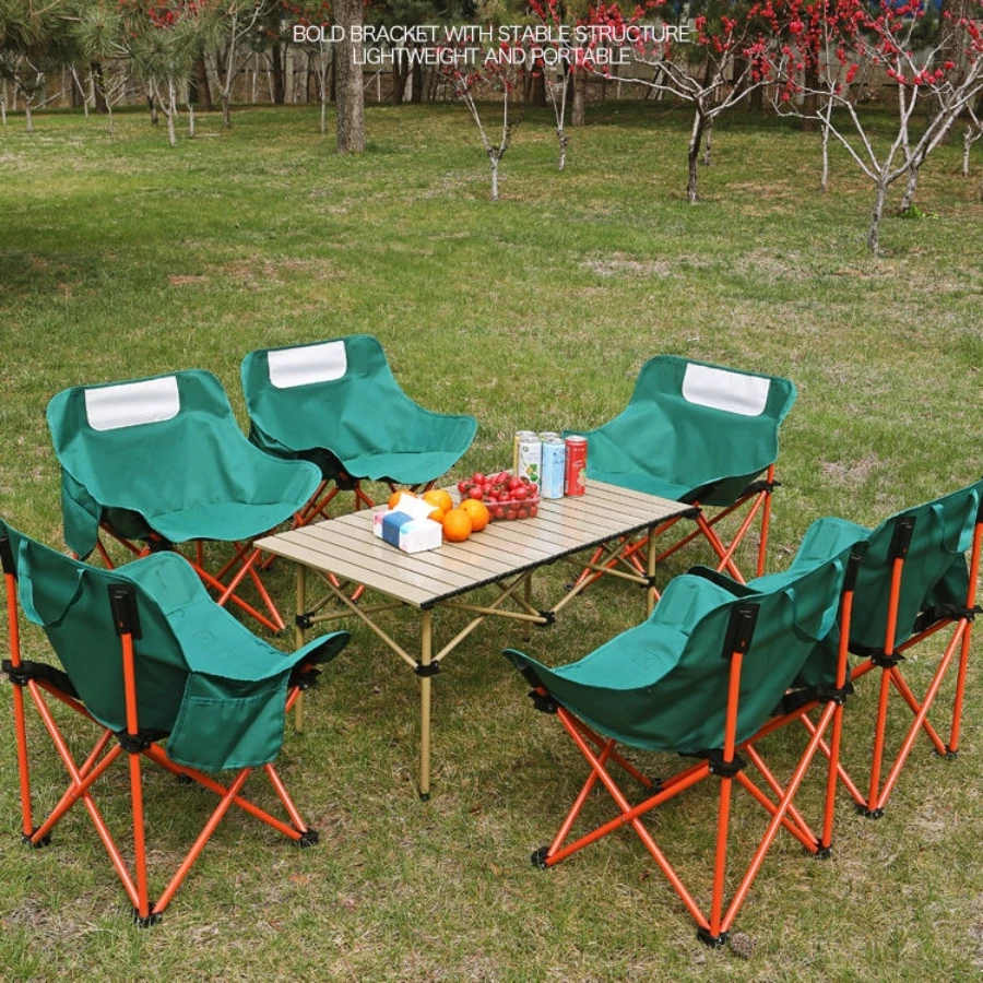 

Outdoor Folding Table Chair Moon Chair Camping Beach Picnic Portable Fishing Chair Table Folding Mesa Plegable Outdoor Furniture