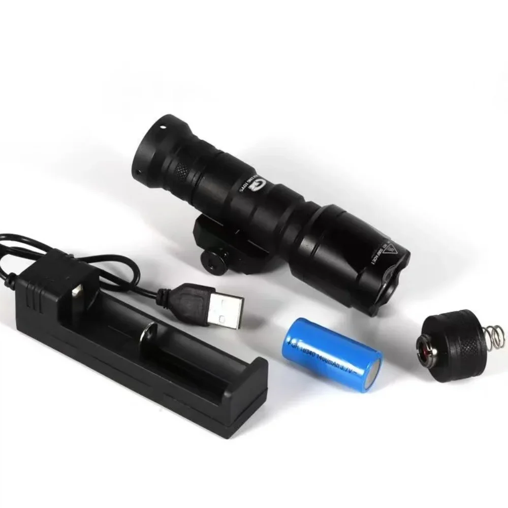 High Bright Under Rail LED Flashlight Kit with Battery & USB Single Slot Charger Portable Outdoor Hobby Model Lighting Accessory