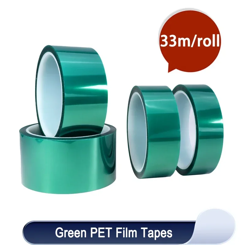 

PET Film Tape High Temperature 3mm ~ 100mm Green Heat Resistant PCB Solder SMT Plating Shield Insulation Protection