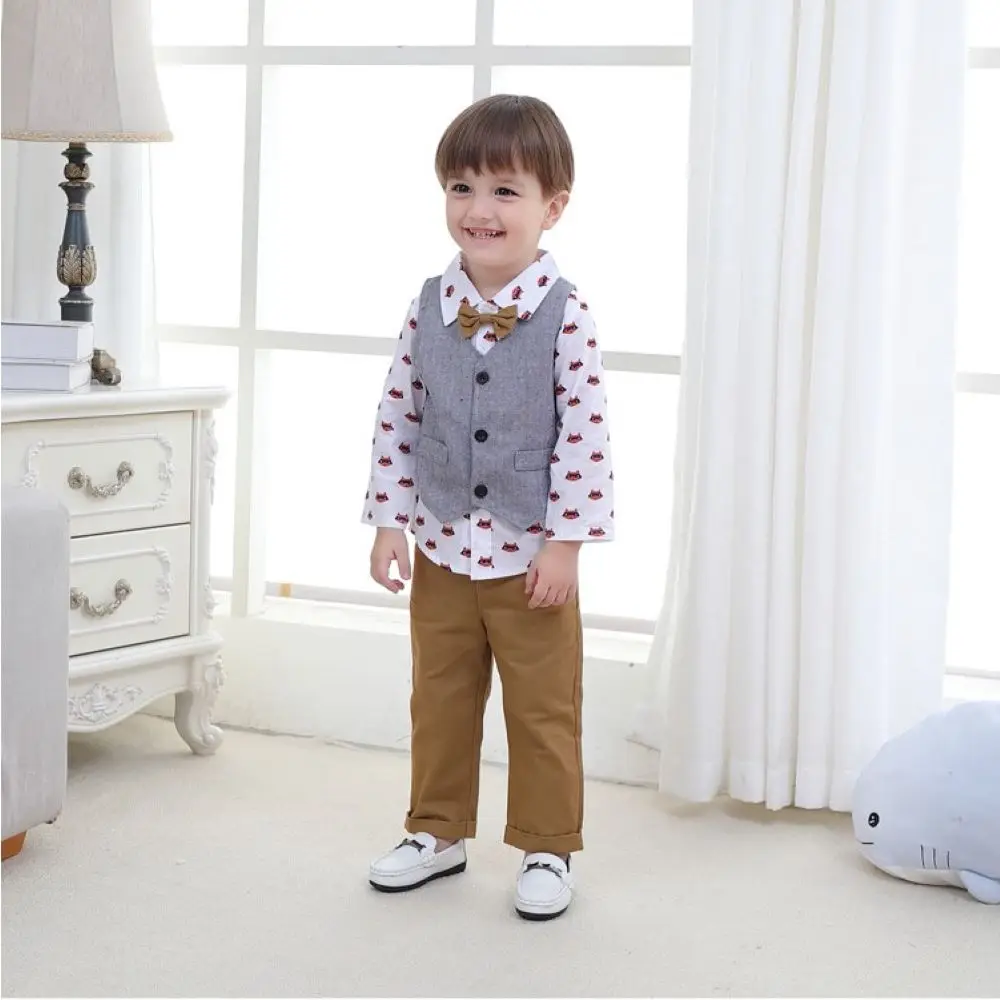 

New Arrival Gentleman Bowtie Decorated Boys 3-piece Vest Set /Flower Boy Clothes 3113