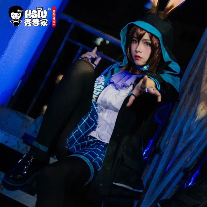 HSIU Arknights AMIYA Cosplay Costume Coat Jackets Skirt Shirt Full Set Game Women Halloween Carnival Costumes Custom Made