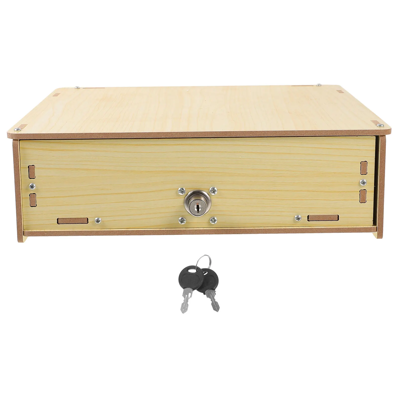 درج النقود الخشبي صينية متعددة الوظائف ماكينة تسجيل المدفوعات النقدية إدراج صينية المال المنظم تخزين متعدد المقصورات لملاحظات العملات المعدنية #2