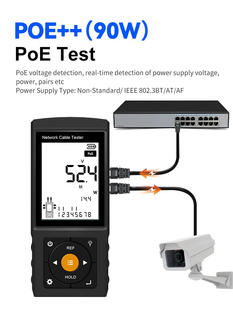 Multi-function Cable Tester : OPM / VFL /Cable tester / Cable tracer/RJ45 cable TDR test PoE detector Network cable test