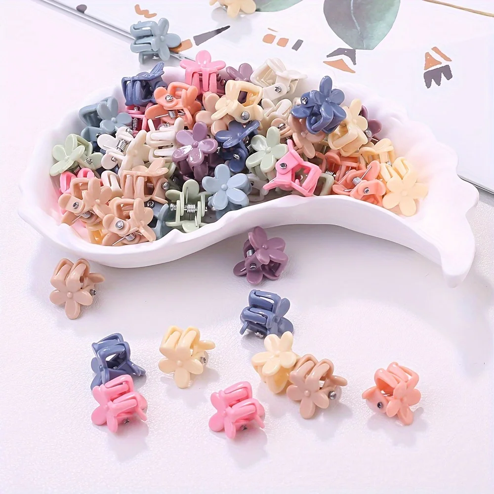 30 قطعة من قابض الشعر اللطيف، قابض شعر صغير صغير للفتيات على شكل زهرة موران، مشبك شعر ملون، إكسسوارات للشعر