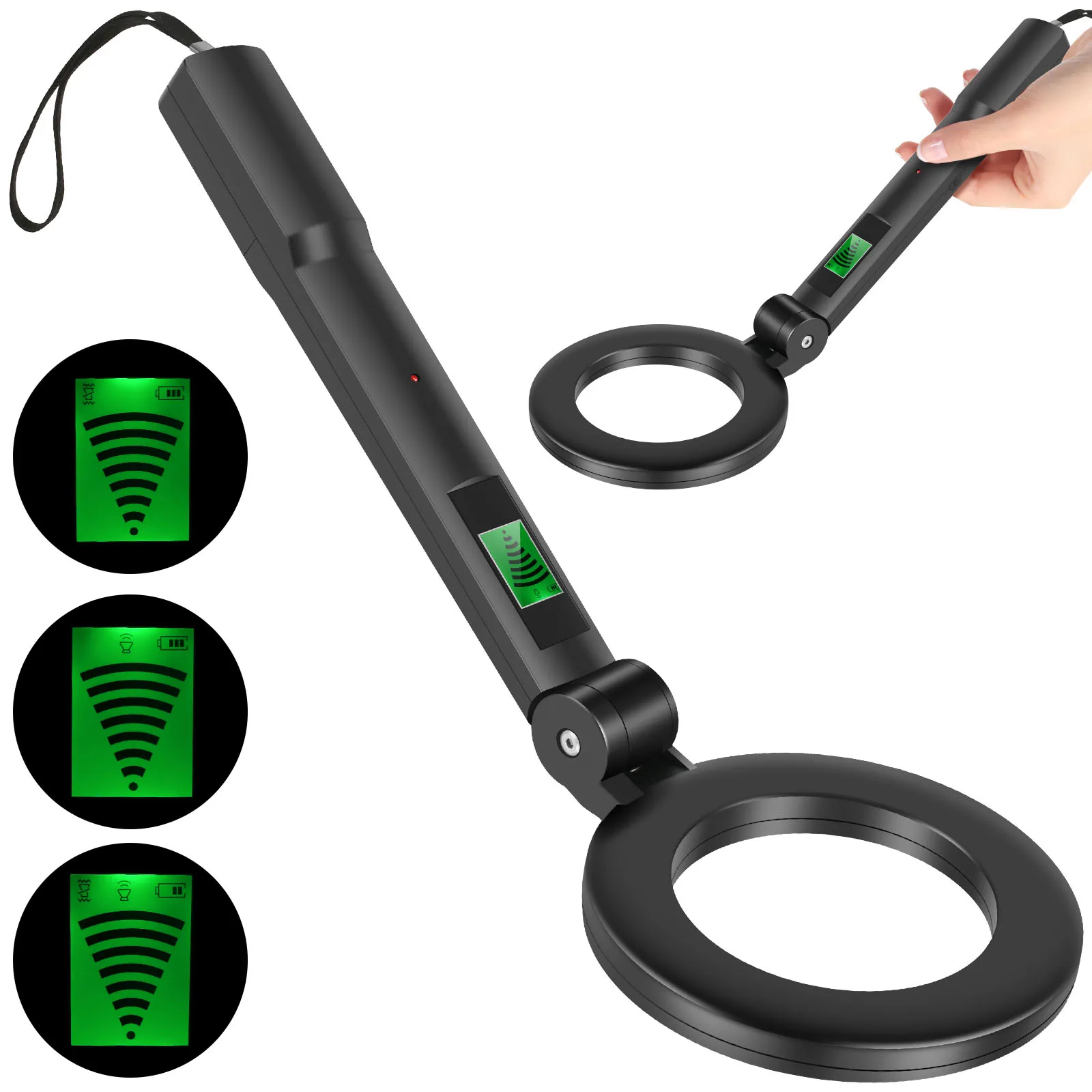 Metal Detector Handheld Gold Scanner for Adults Kids Folding Treasure Hunting Unearthing Tool Accessories for Jewelry Silver