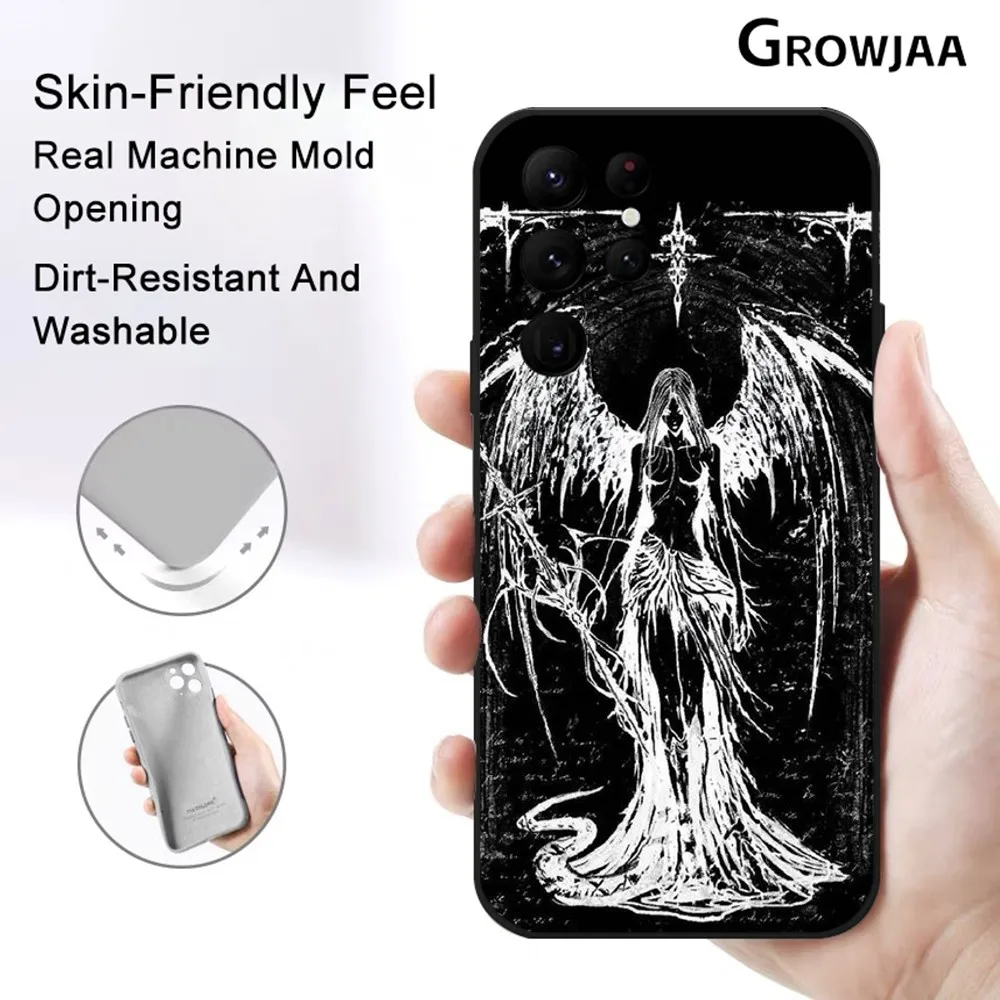 

Fashion Gothic Sculpture Girl Phone Case for Samsung Galaxy S24 Ultra S22 S23 Ultra S21 S20 Protective Silicone Funda
