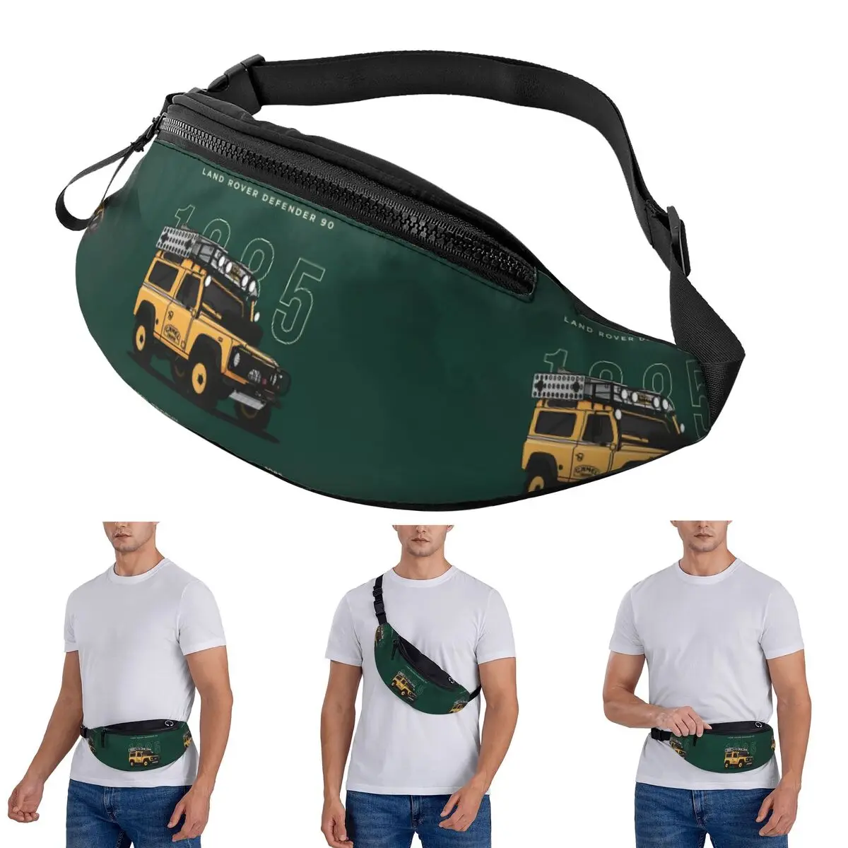 

Crossbody Waist Bag Land Rover Defender Camel Trophy 1985 Men Women Fanny Pack Traveling Running Money Phone Pouch
