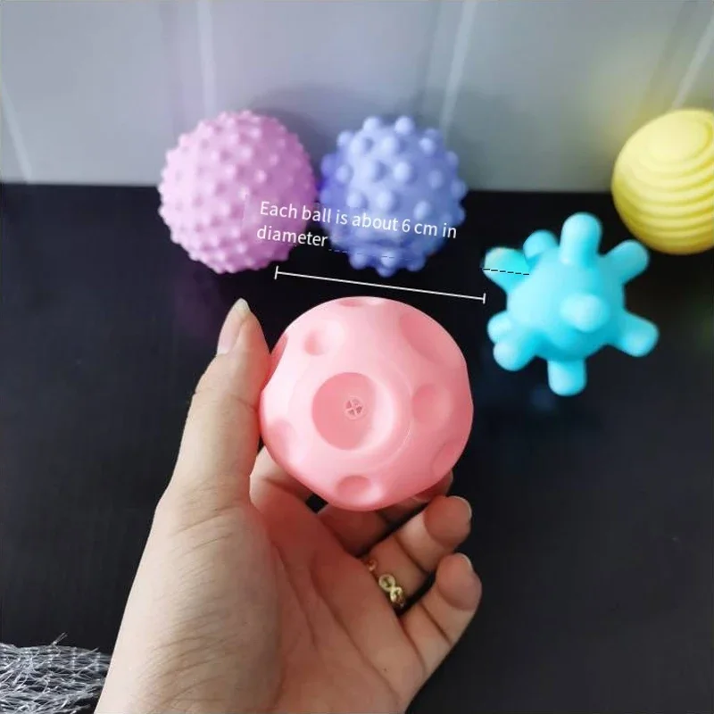 Children Toy Ball Infant Grasp Ball Tactile Perception Massage Ball Rubber Hair Sound Soft Rubber Toy Massage Pinch Sound