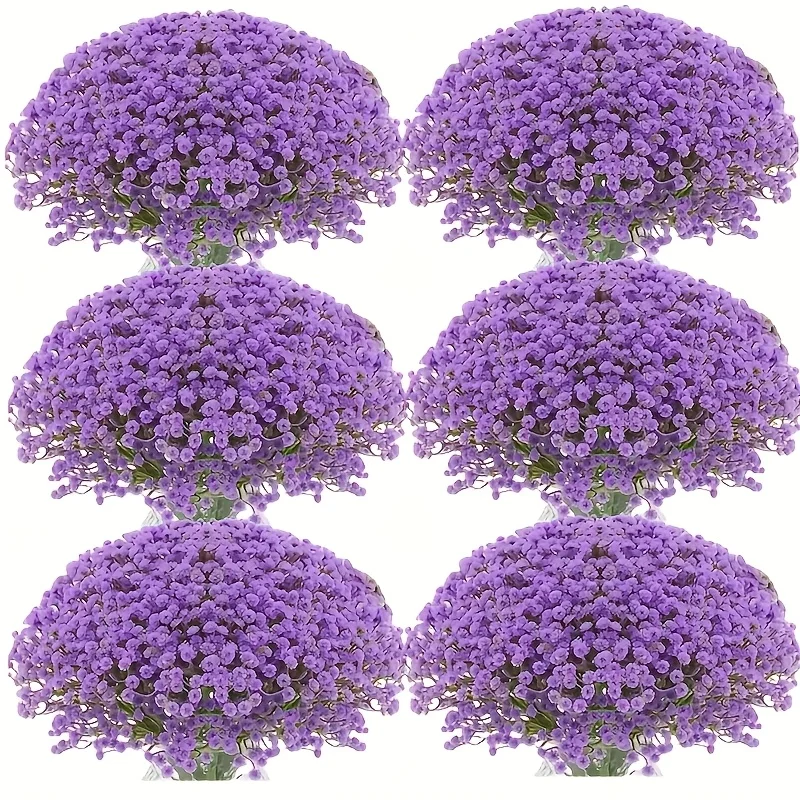 15 قطعة زهور التنفس الاصطناعية للأطفال الأرجواني جيبسوفيلا البلاستيك ورد صناعي لحفل الزفاف لتقوم بها بنفسك الأزهار ديكور حديقة المنزل #1