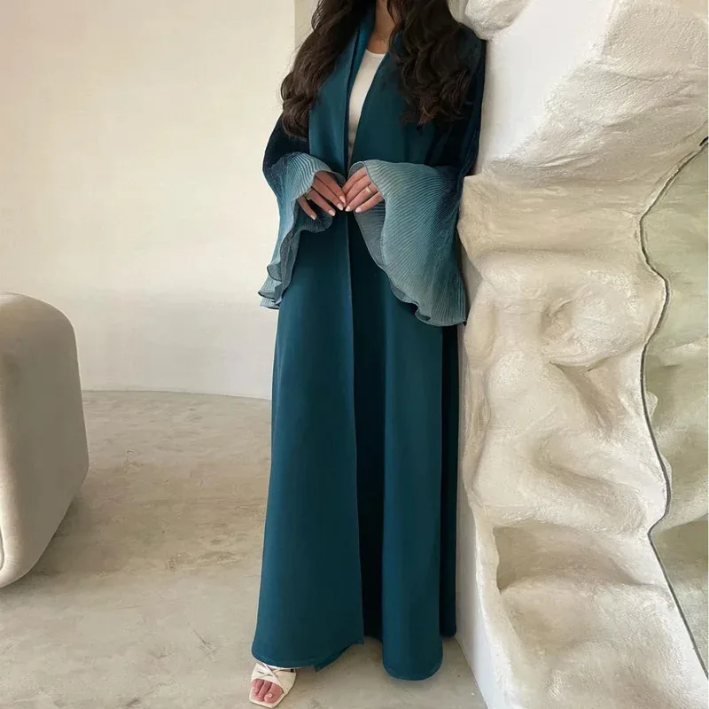 

Bonny Arabian Muslim Abaya: Flare Sleeve Open Front Kaftan Islamic Maxi Dress Women Casual Loose Jilbab