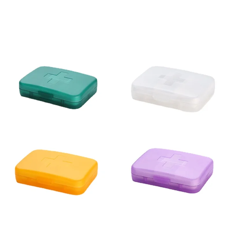 6Grids Cross Small Pill Box Colorful Home Travel Medicine Pill Case Storage Box For Weekly Pill Organizer