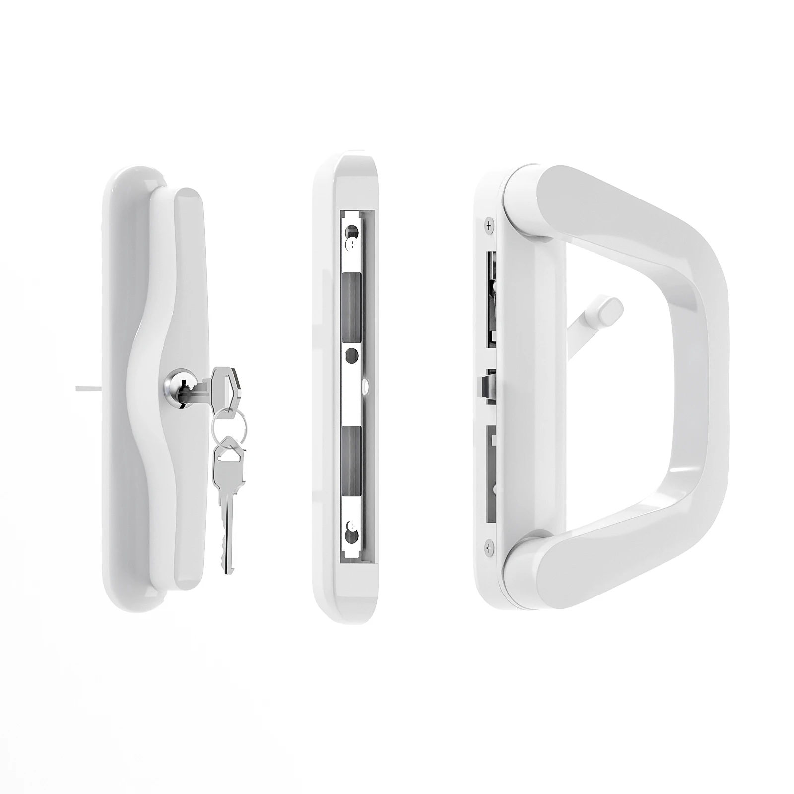 

CCJH Sliding Glass Door Handle with Lock and Keys, Glass Door Hardware Set, Adjustable Latch